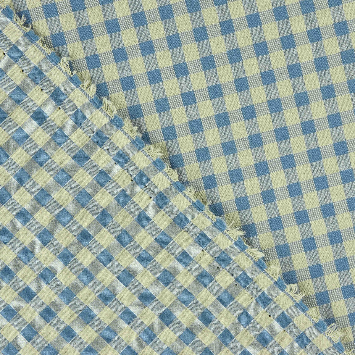 Baumwolle Seersucker Baumwolle Medium Square Blau/Grün - Ribes y Casals