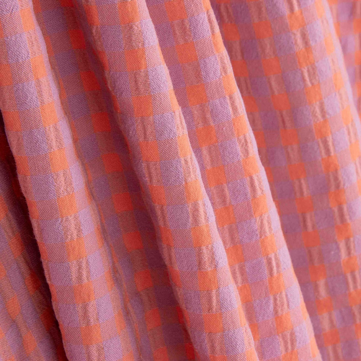 Baumwolle Seersucker Baumwolle Medium Square Orange/Mauve - Ribes y Casals