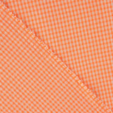 Seersucker Cotton Mini Square Orange Fluor Cotton - Ribes y Casals