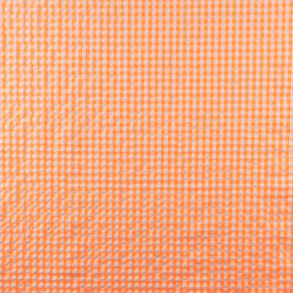 Seersucker Baumwolle Medium Square Medium Orange Fluor Orange - Ribes y Casals