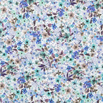 Baumwolle Elasthan Floral Blau - Ribes y Casals