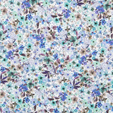 Baumwolle Elasthan Floral Blau - Ribes y Casals