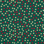 Weihnachten Grün Baumwolle Weihnachten Sterne Lackiert Gold - Ribes y Casals