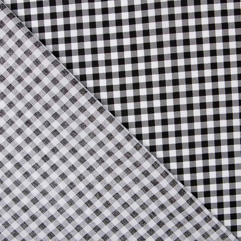 Algodão Vichy Vichy Preto Cruzado - Ribes y Casals