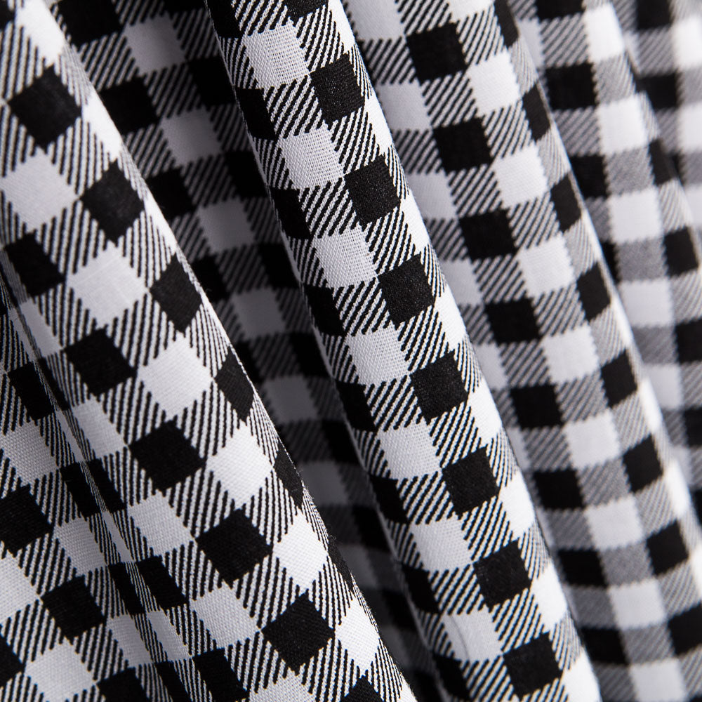 Algodão Vichy Vichy Preto Cruzado - Ribes y Casals