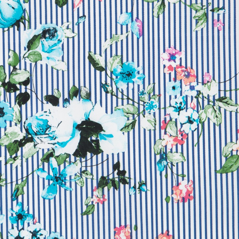Baumwolle Lycra Cretonne Blau - Ribes y Casals