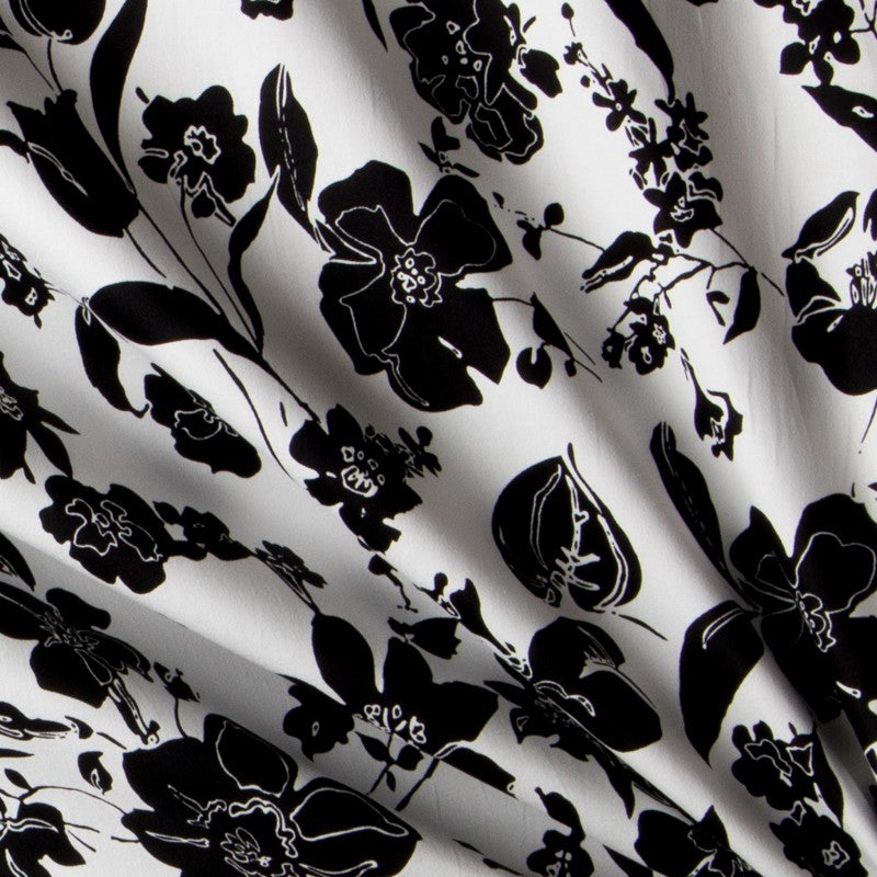 Baumwolle Lycra Floral Weiß - Ribes y Casals