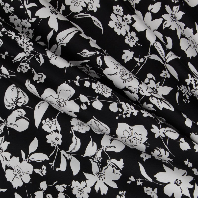 Schwarz Floral Baumwolle Lycra - Ribes y Casals