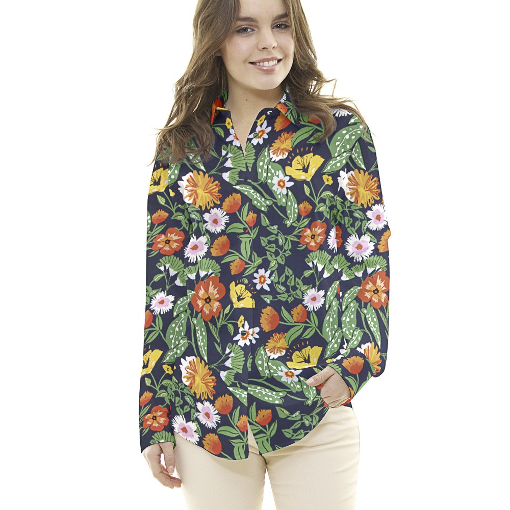 Baumwolle Moda Botanic Navy - Ribes y Casals