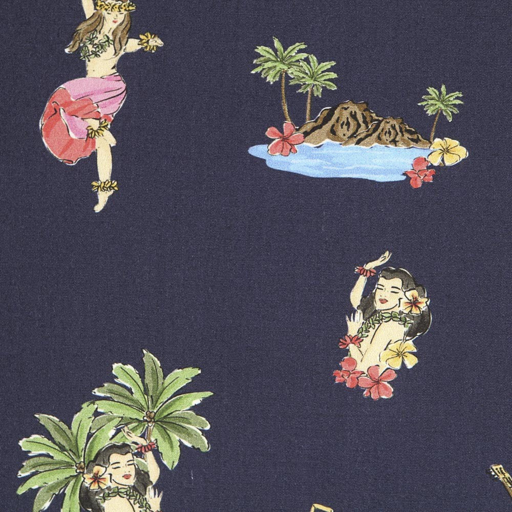 Baumwolle Hawaii Mode Blau Marineblau - Ribes y Casals