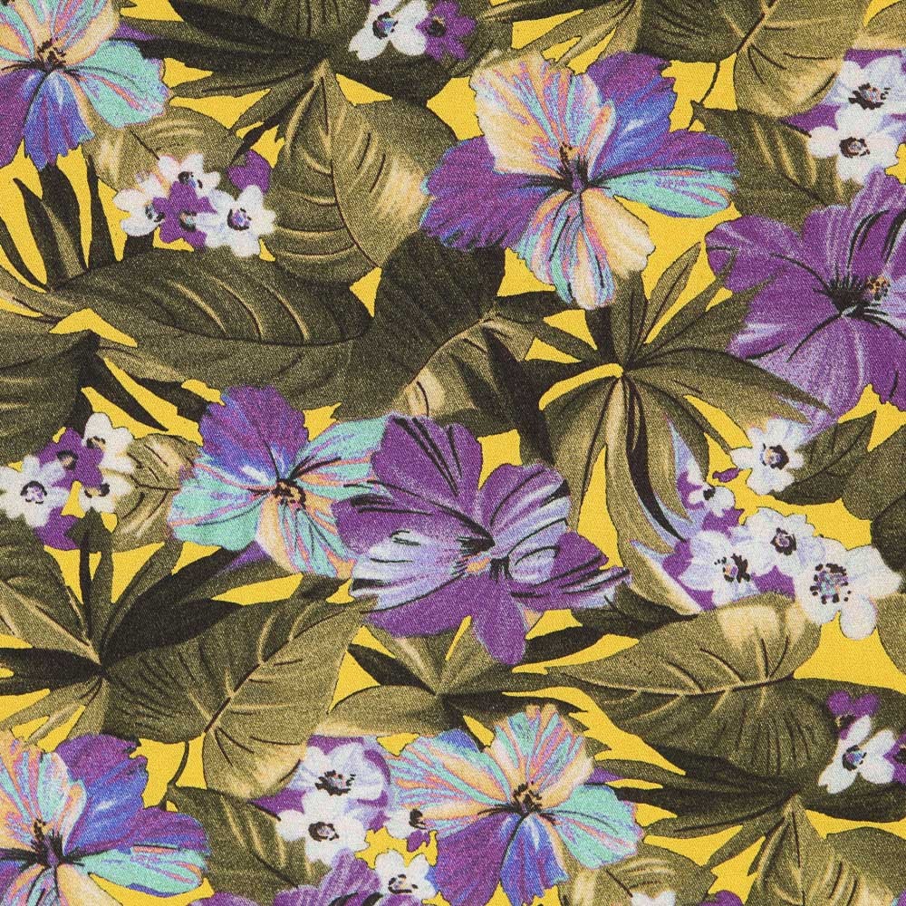 Baumwolle Moda Hibiskus Gelb - Ribes y Casals