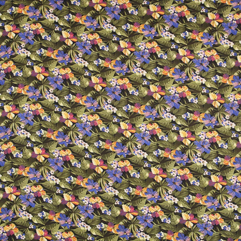 Cotton Moda Hibiskus Schwarz - Ribes y Casals