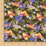 Cotton Moda Hibiskus Schwarz - Ribes y Casals