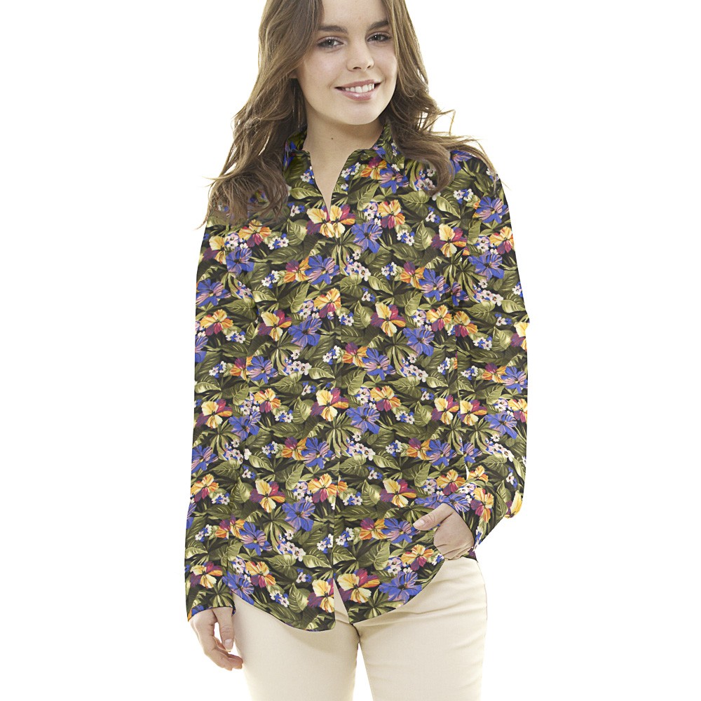 Cotton Moda Hibiskus Schwarz - Ribes y Casals