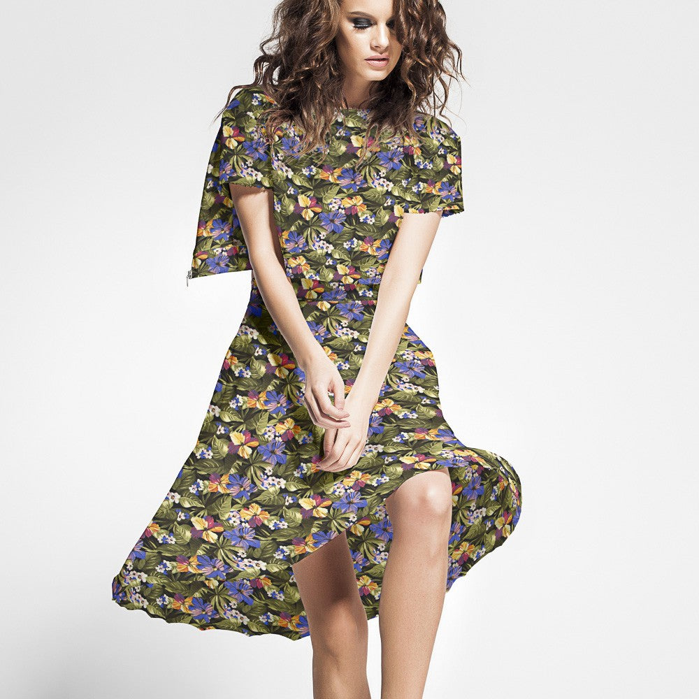 Cotton Moda Hibiskus Schwarz - Ribes y Casals