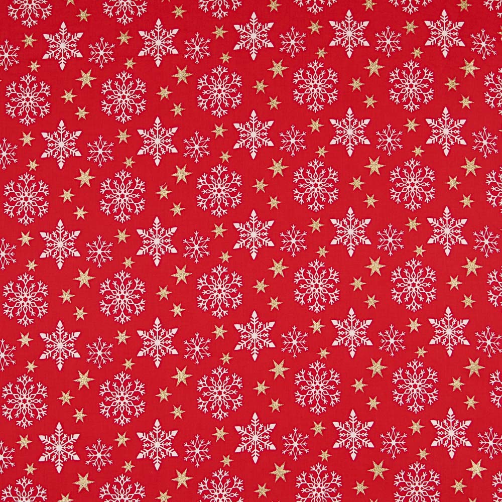 Weihnachten Baumwolle Baumwolle Goldene Sterne Rot - Ribes y Casals