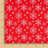 Weihnachten Baumwolle Baumwolle Goldene Sterne Rot - Ribes y Casals