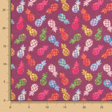 Baumwolle Popeline Baumwolle Ananas Granat - Ribes y Casals