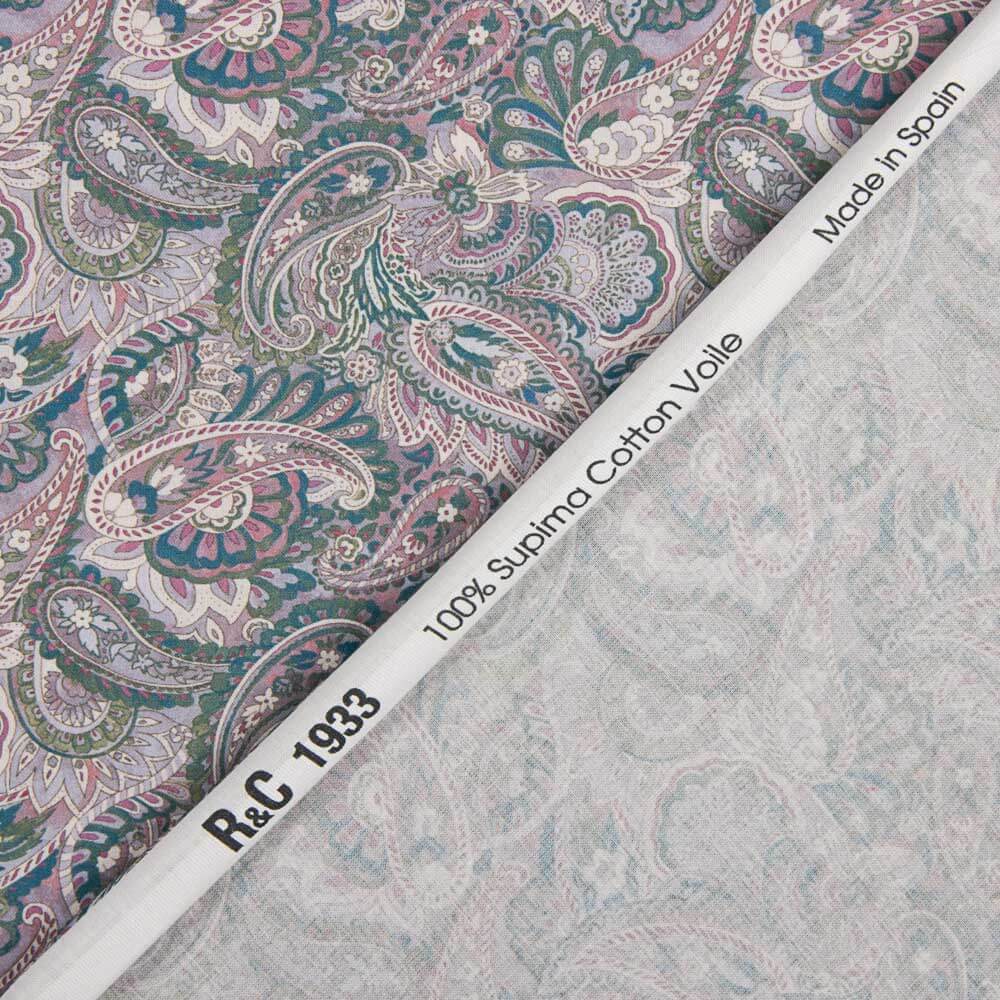 Voile Baumwolle Supima Cachemire Mauve - Ribes y Casals