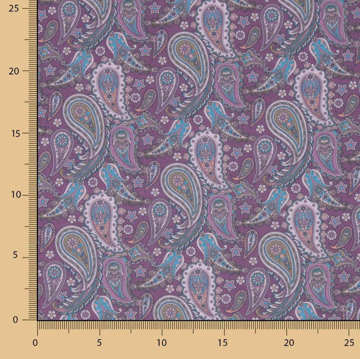 Voile Baumwolle Supima Cachemire Lila - Ribes y Casals