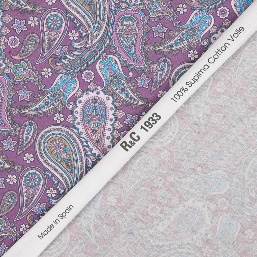 Voile Baumwolle Supima Cachemire Lila - Ribes y Casals