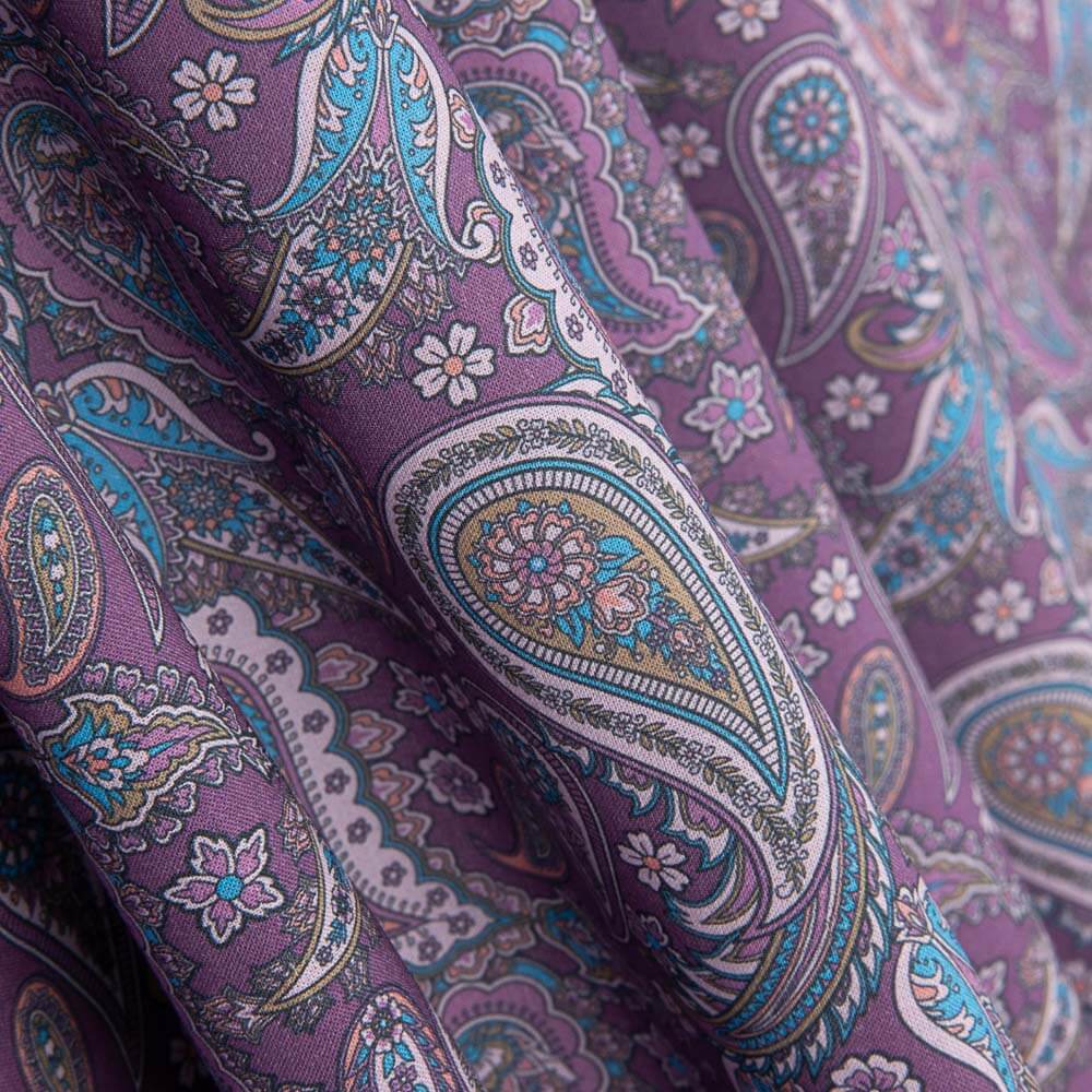 Voile Baumwolle Supima Cachemire Lila - Ribes y Casals