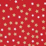 Rote Baumwoll-Weihnachtssterne Gold lackiert - Ribes y Casals