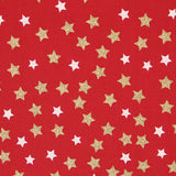 Rote Baumwoll-Weihnachtssterne Gold lackiert - Ribes y Casals