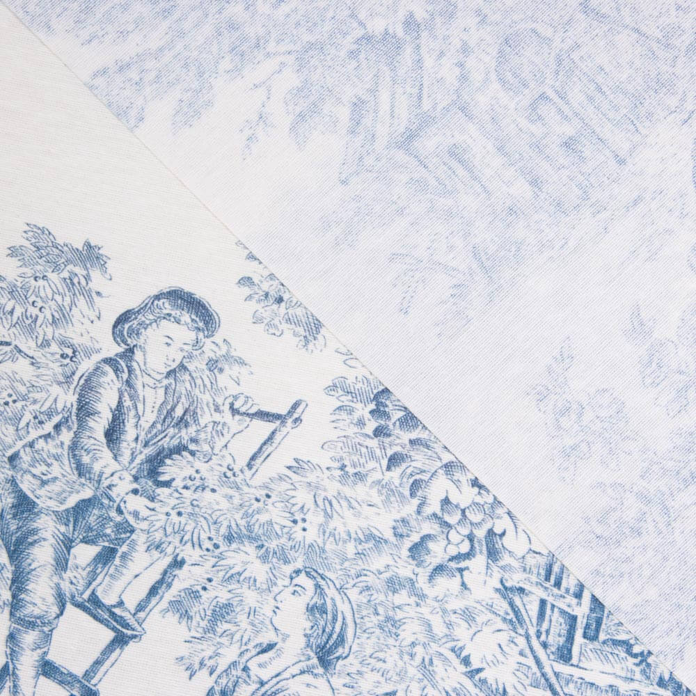 Beize Harz Tischtuch Toile de Jouy Blau - Ribes y Casals
