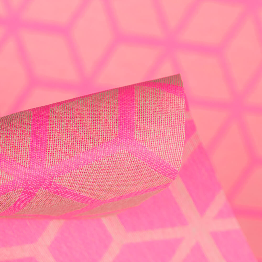 Geometrische schmutzabweisende Tischdecke Fluor Pink - Ribes y Casals