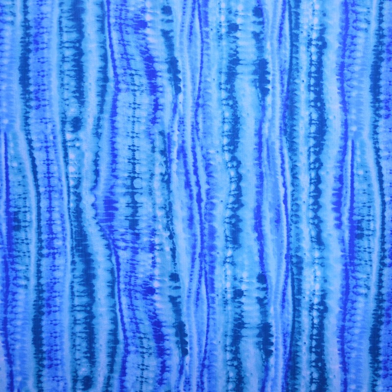 Bambula Bedruckte Tie-Dye Bambula Listas Blau - Ribes y Casals