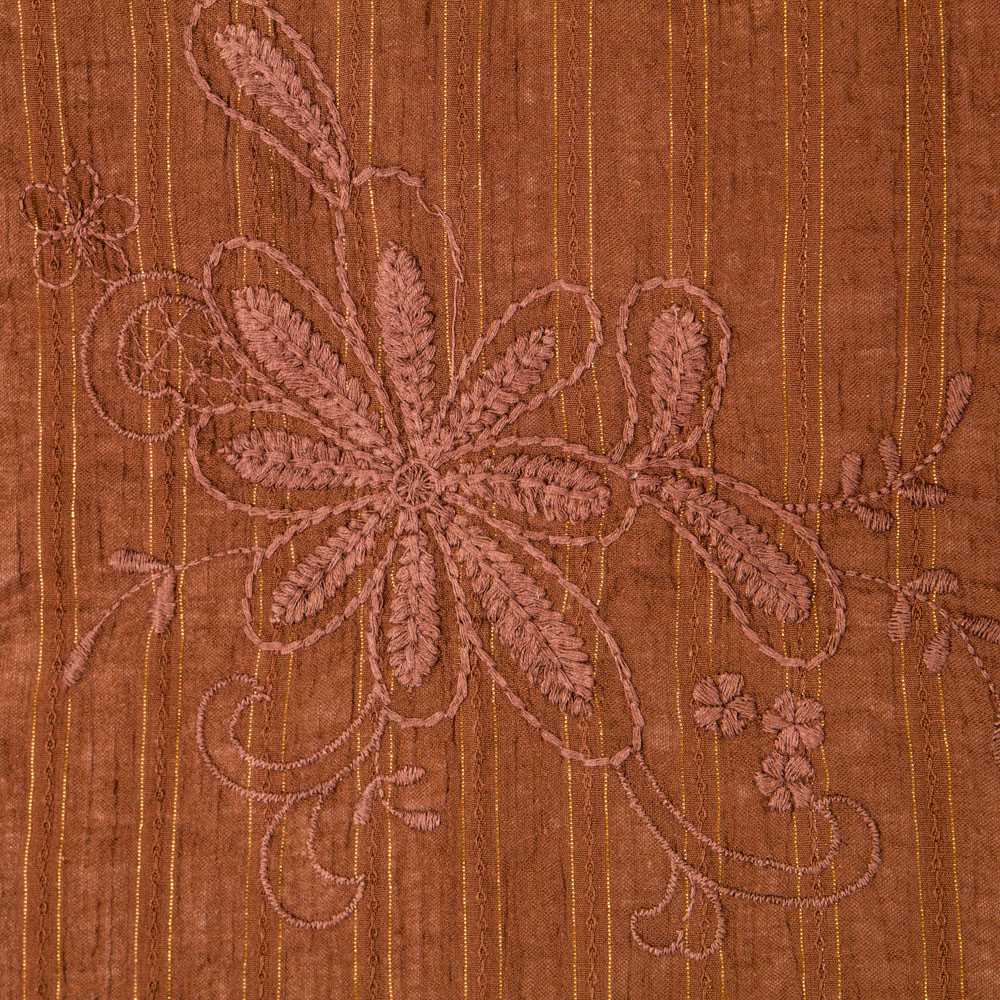 Bambula Polyester Stickerei Lurex Braun - Ribes y Casals