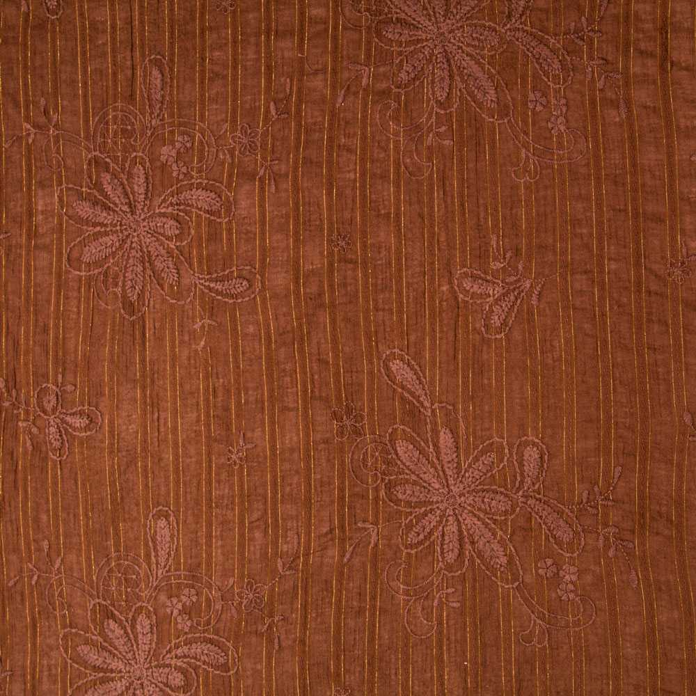 Bambula Polyester Stickerei Lurex Braun - Ribes y Casals