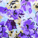 Bambula Satin Gedruckte Blumen Flieder Gelb - Ribes y Casals