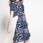 Bambula Satin Floral Blau - Ribes y Casals