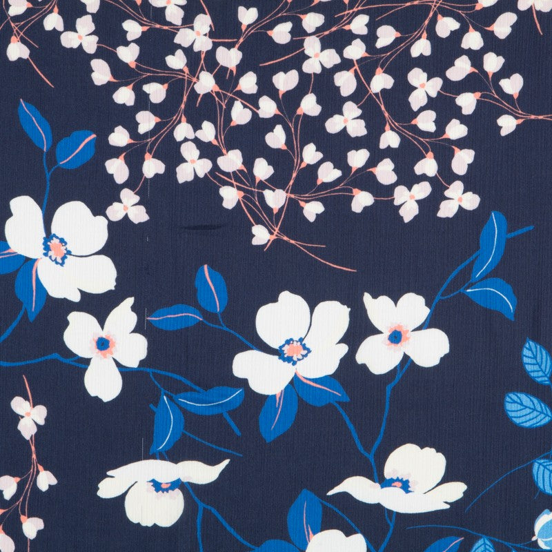 Bambula Satin Floral Blau - Ribes y Casals