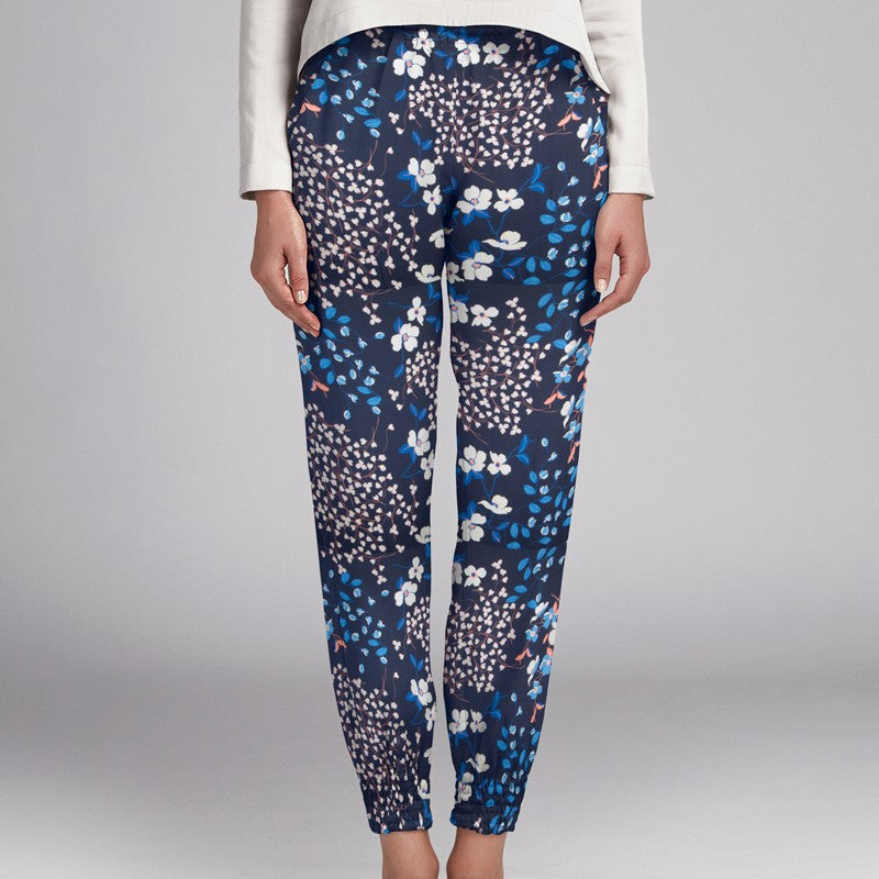 Bambula Satin Floral Blau - Ribes y Casals