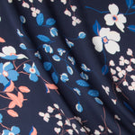 Bambula Satin Floral Blau - Ribes y Casals