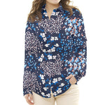 Bambula Satin Floral Blau - Ribes y Casals