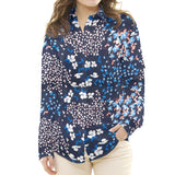 Bambula Satin Floral Blau - Ribes y Casals