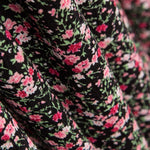 Bambula Viskose Kleine Blume Schwarz - Ribes y Casals