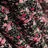 Bambula Viskose Kleine Blume Schwarz - Ribes y Casals