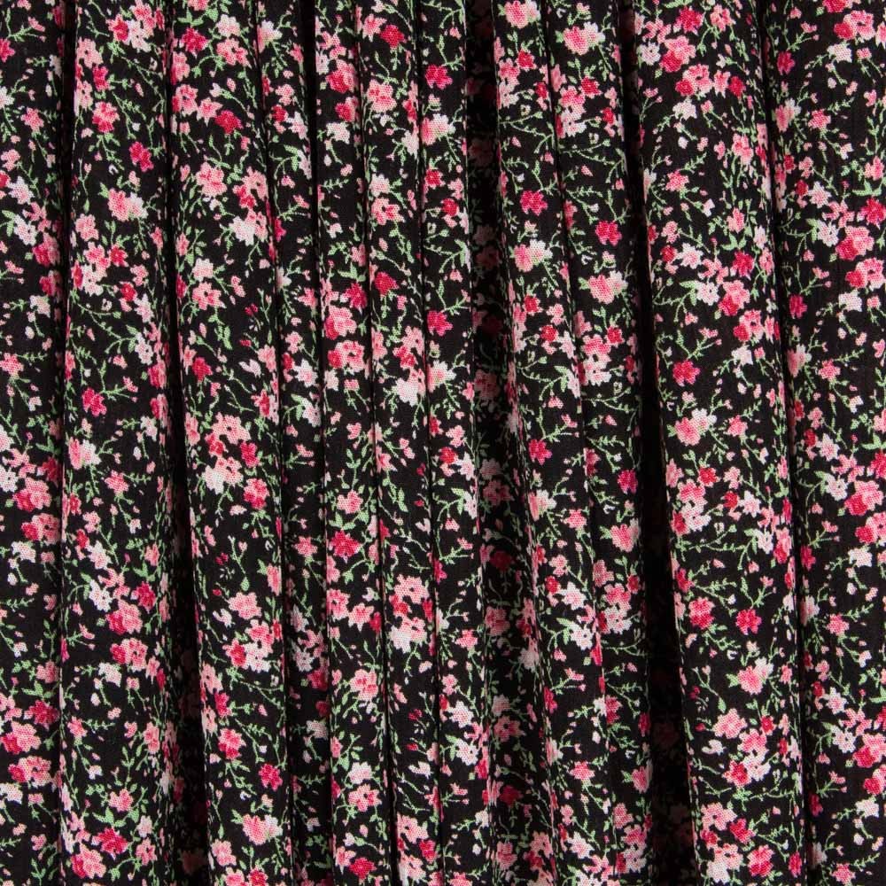 Bambula Viskose Kleine Blume Schwarz - Ribes y Casals