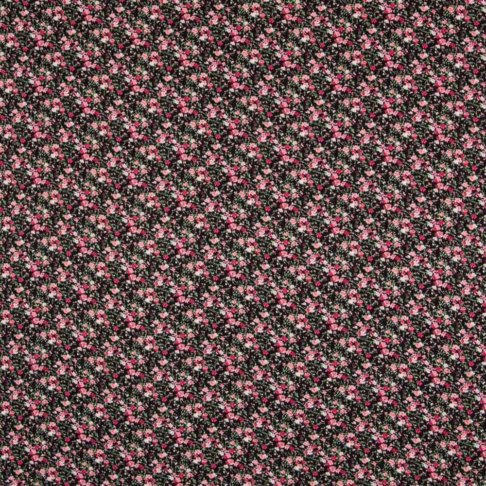 Bambula Viskose Kleine Blume Schwarz - Ribes y Casals
