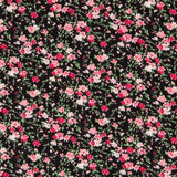 Bambula Viskose Kleine Blume Schwarz - Ribes y Casals