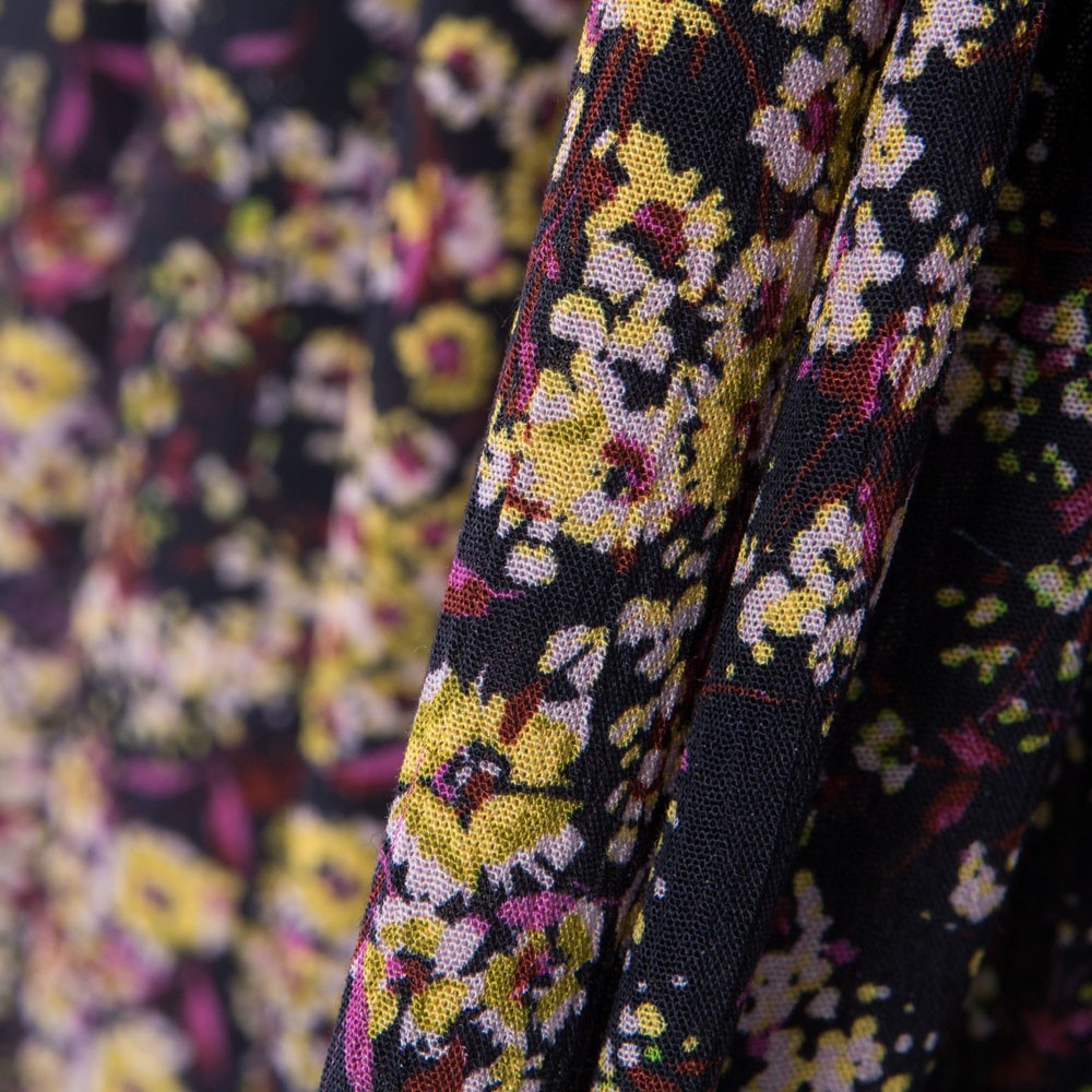 Bambula Viskose Floral Gelb Rosa - Ribes y Casals