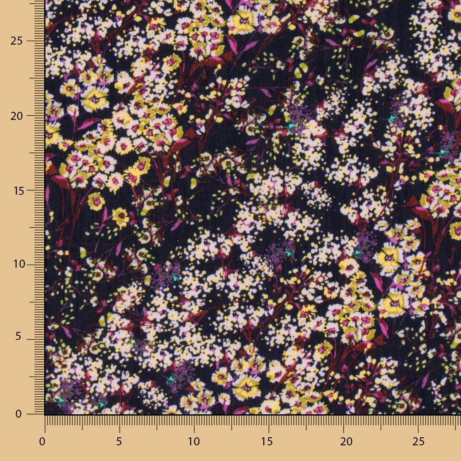 Bambula Viskose Floral Gelb Rosa - Ribes y Casals