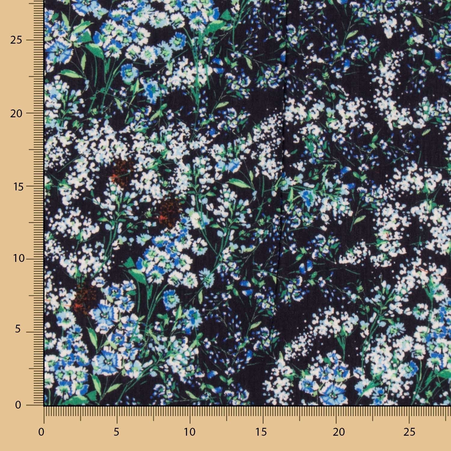 Bambula Viskose Floral Mitternachtsblau - Ribes y Casals