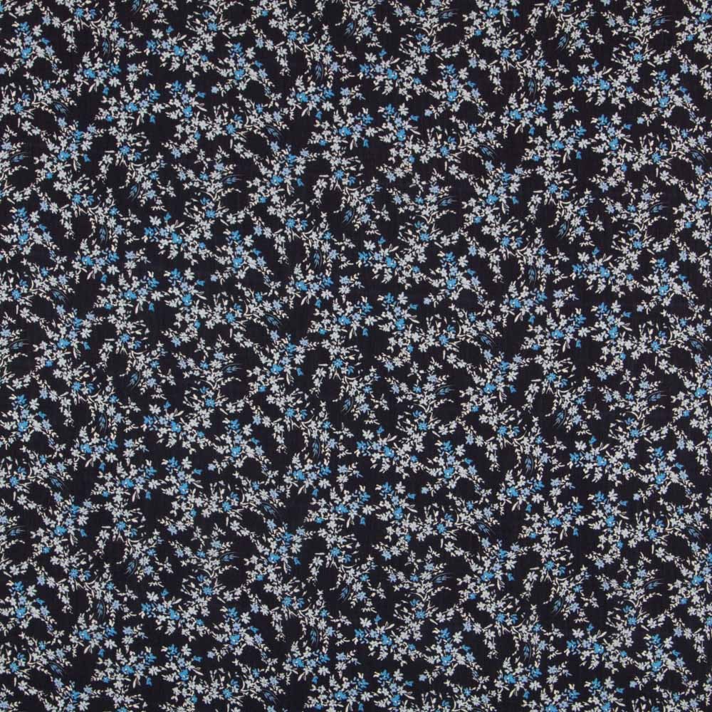 Bambula Viskose Blumen Hellblau - Ribes y Casals