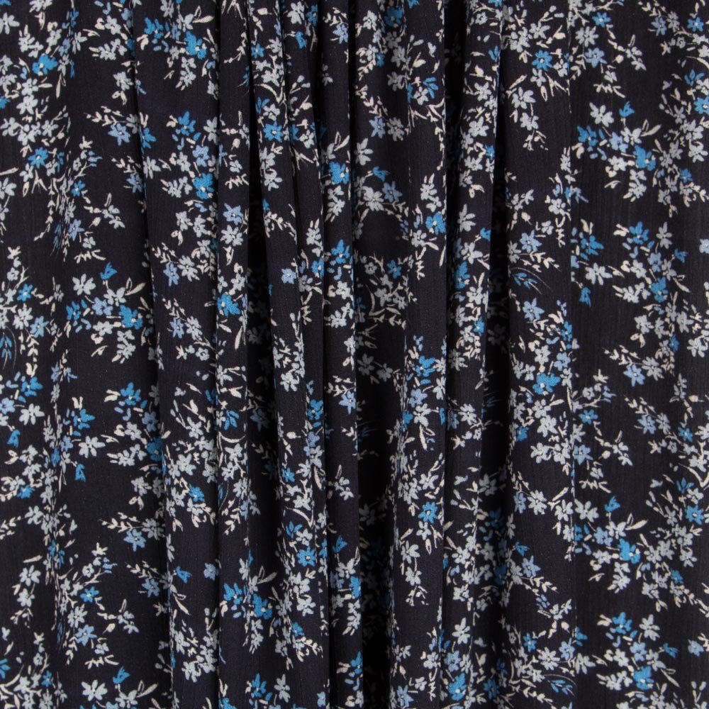 Bambula Viskose Blumen Hellblau - Ribes y Casals
